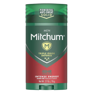 Mitchum Men'S Deodorant, Antiperspirant Stick, Triple Odor Defense Invisible Solid, 48 Hr Protection, Dermatologist Tested, Intense Energy, 2.7 Oz (Pack Of 1)