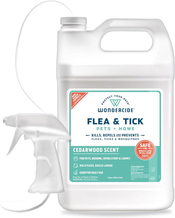 Wondercide - Flea, Tick & Mosquito Spray for Dogs, Cats, and Home - Flea and Tick Killer, Control, Prevention, Treatment - with Natural Essential Oils - Pet and Family Safe - Cedarwood 128 oz
