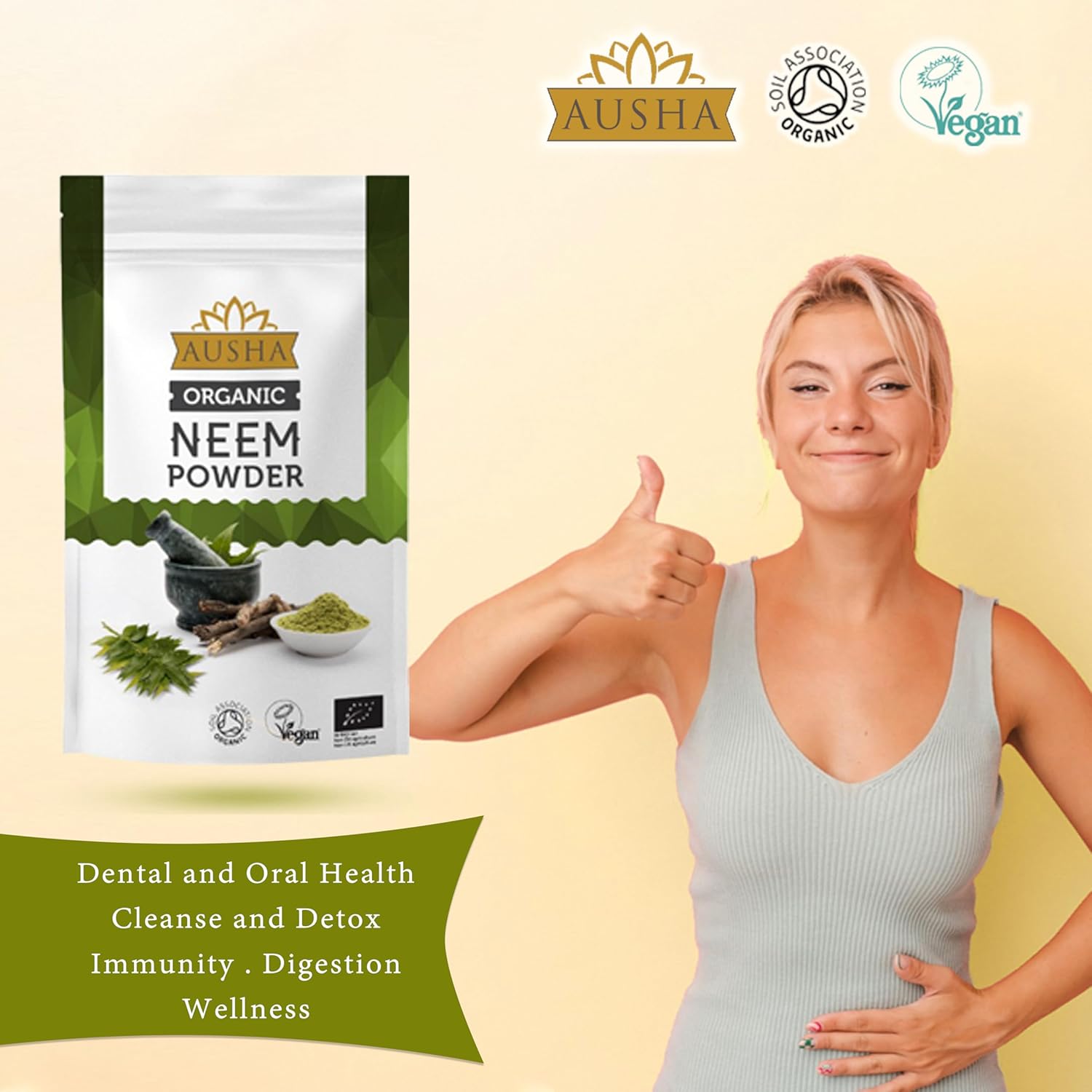Ausha Organic Neem Powder 200g - UK Certified Organic by Soil Association : Amazon.co.uk: Health & Personal Care