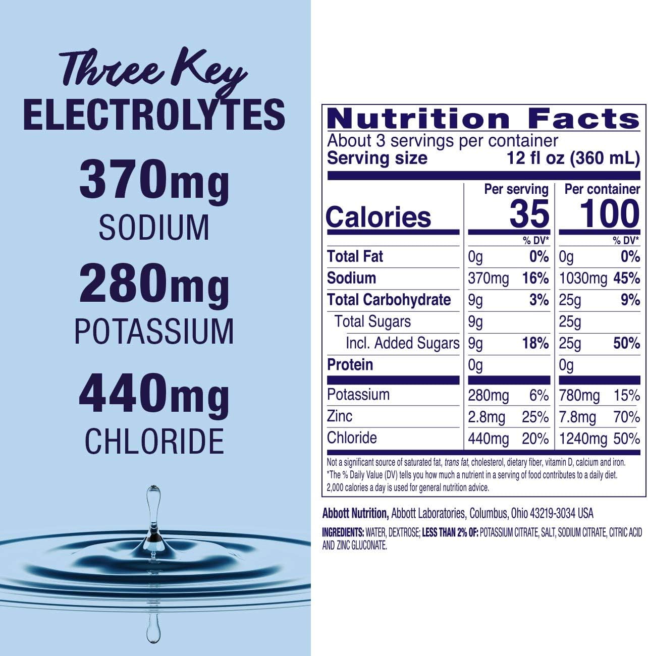 Pedialyte Electrolyte Solution, Hydration Drink, Unflavored, 1 Liter
