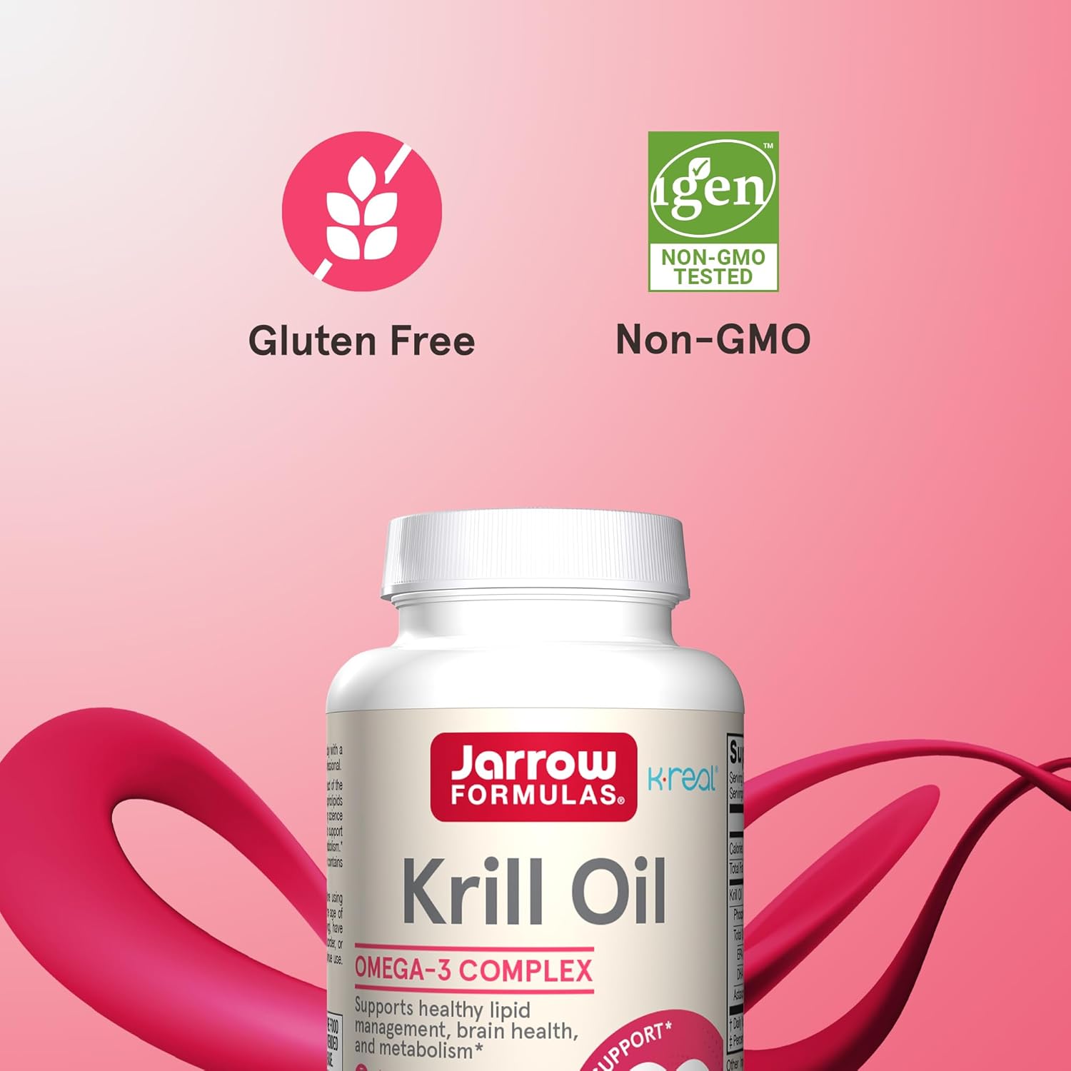 Jarrow Formulas Krill Oil - Phospholipid Omega-3 Complex with Astaxanthin - 60 Softgels - 30 Servings - Supports Lipid Management, Metabolism, Brain & Heart Health - EPA & DHA - Gluten Free - Non-GMO : Health & Household