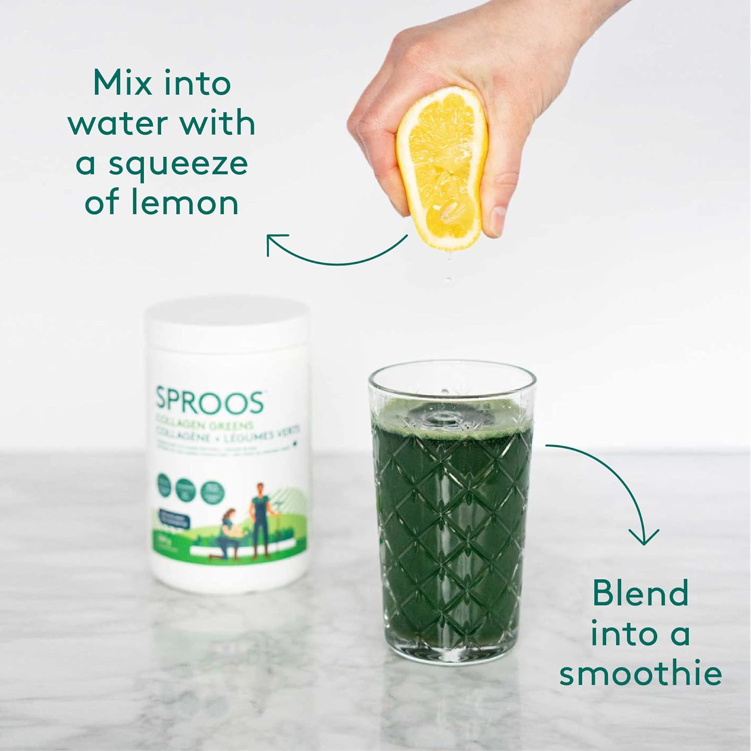 SPROOS - Collagen Greens - Beverage Powder - Hydrolised Collagen Peptide, Greens Blend - Antioxidant and Enhanced Skin, Hair & Nails - Unflavoured - Sugar Free - 20-Day Supply - 264 g : Amazon.co.uk: Health & Personal Care