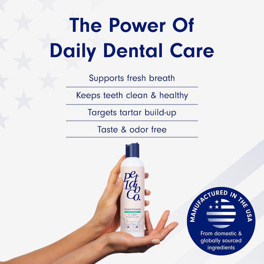 Petlab Co. Dog Dental Formula - Keep Dog Breath Fresh And Teeth Clean - Supports Gum Health - Water Additive Dental Care Targets Tartar - Packaging May Vary