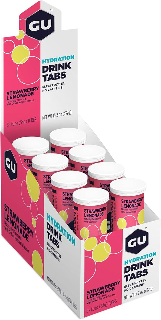 Gu Energy Hydration Electrolyte Drink Tablets, Vegan, Gluten Free & Caffeine Free, Enhanced Endurance Sports Drink For Running, Cycling, Triathlon, 4-Count (48 Servings), Tri-Berry
