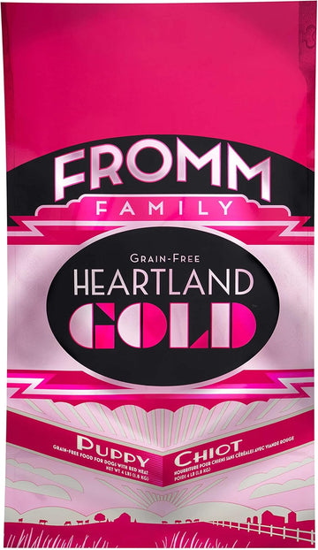 Fromm Heartland Gold Puppy Premium Dry Dog Food - Dry Puppy Food For Medium & Small Breeds - Beef Recipe - 4 Lb