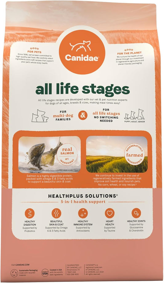 Canidae All Life Stages Real Salmon & Ancient Grains Recipe – High Protein Premium Dry Dog Food For All Ages, Breeds, And Sizes– 27 Lbs