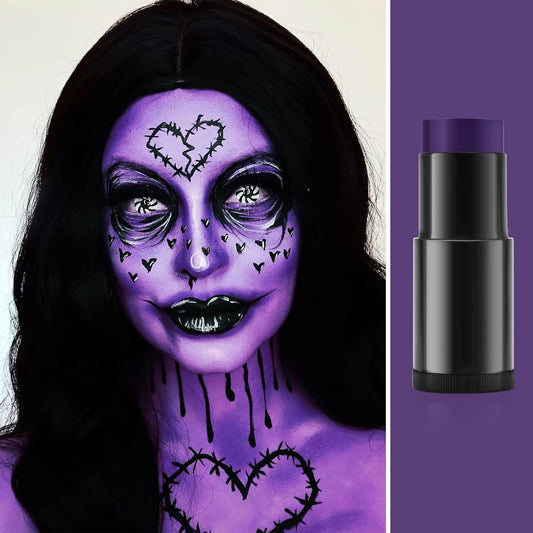 1Oz Face Body Paint Oil Stick - Non-Toxic Cream Blendable Foundation Makeup Sticks Halloween Face Body Eye Paint Skeleton Ghost Cosplay Costume Professional Sfx Corpse Special Effects - Purple
