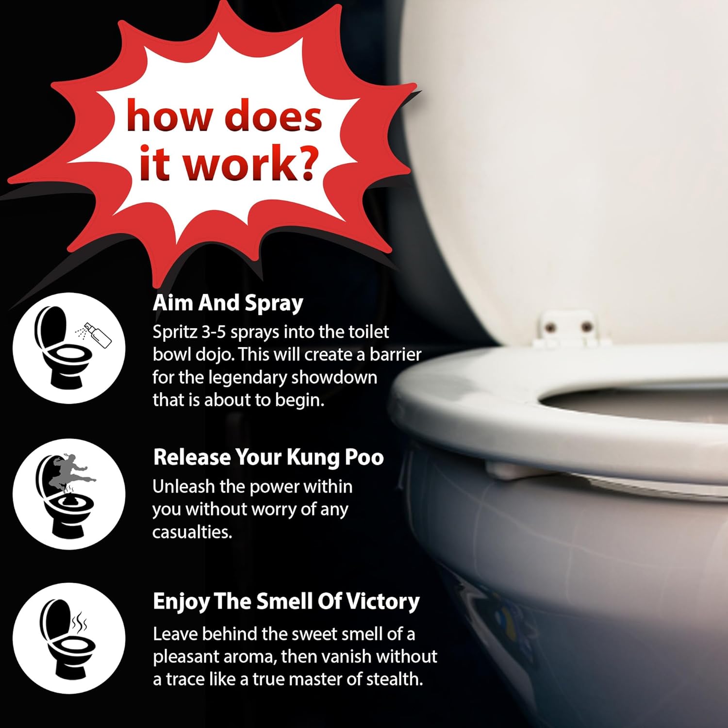 Kung Poo Fighter Cinnamon & Cedarwood 2oz - USA Made Before You Go Toilet Spray | Funny Bathroom Poop Air Freshener Odor Eliminator : Home & Kitchen