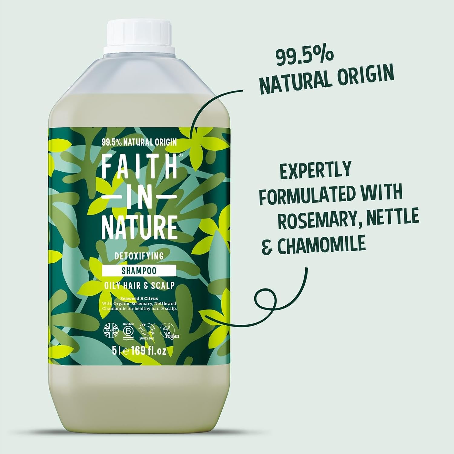 Faith In Nature Organic Coconut Shampoo, Hydrating for Dry Hair & Scalp, Vegan & Cruelty Free, No SLS, Silcones or Parabens, 5L Refill Pack : Amazon.co.uk: Beauty