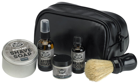 Rugged Riley Men'S Dopp Kit - All Natural Shaving And Beard Essentials - Metallic Mint : Beauty & Personal Care