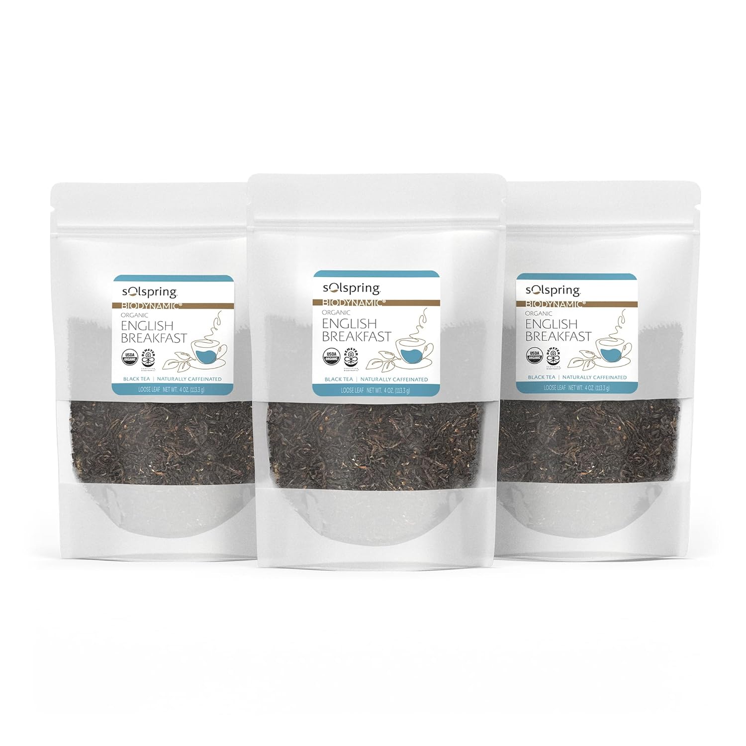 Dr. Mercola Solspring Biodynamic Organic English Breakfast Loose Leaf Tea, 4 Oz. (Pack Of 3), Traditional Black Loose Leaf Tea, Naturally Caffeinated, Non Gmo, Soy Free, Gluten Free, Usda Organic, Demeter Certified Biodynamic