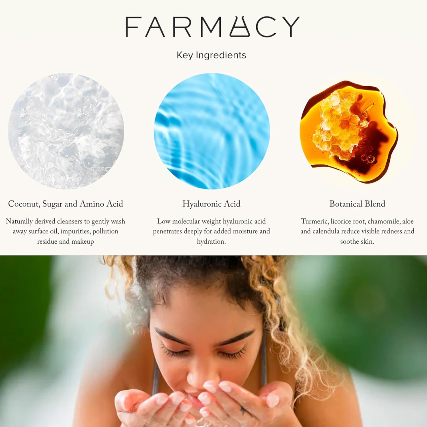 Farmacy Clean Bee Gentle Facial Cleanser - Daily Face Wash & Moisturizer w/Hyaluronic Acid : Beauty & Personal Care
