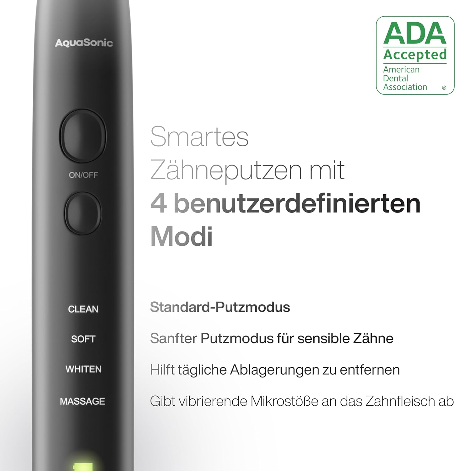 Aquasonic Black Series Ultra Whitening Toothbrush – Ada Accepted Electric Toothbrush- 8 Brush Heads & Travel Case – 40,000 Vpm Electric Motor & Wireless Charging - 4 Modes W Smart Timer : Health & Household