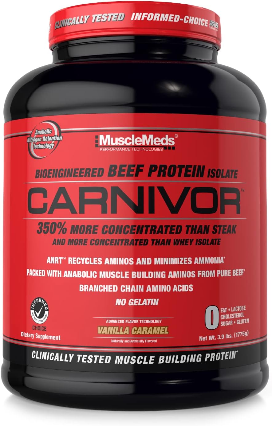 Musclemeds Carnivor Beef Protein Isolate Powder, Muscle Building, Recovery, Lactose Free, Sugar Free, Fat, Free, 23G Protein, Rocket Pop, 56 Servings : Health & Household