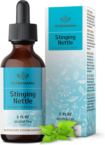 Herbamama Stinging Nettle Tincture - Stinging Nettle Root Extract Urinary Tract Health For Women & Men - Urtica Dioica Urinary Support - Vegan, Sugar & Alcohol-Free, 28-Day Supply