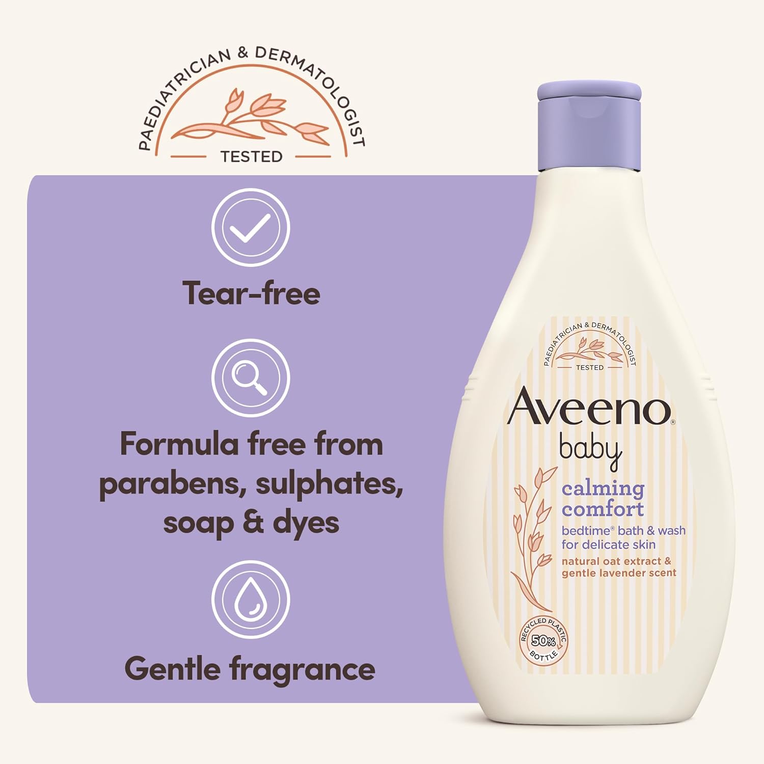 Aveeno Baby Calming Comfort Bedtime Lotion (1 x 150ml), Calming Lavender Scent & Prebiotic Oatmeal Baby Lotion, Gentle Formula, Hydrates and Helps Protect Delicate Skin, Moisturises Skin for 24 Hours : Amazon.co.uk: Beauty
