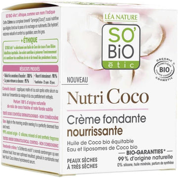 So'Bio Étic Nutri Coco Nourishing Fondant Cream For Dry To Very Dry Skin 50Ml
