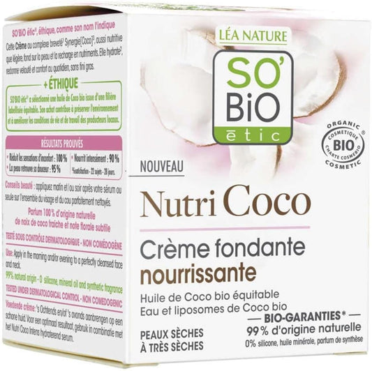 So'Bio Étic Nutri Coco Nourishing Fondant Cream For Dry To Very Dry Skin 50Ml
