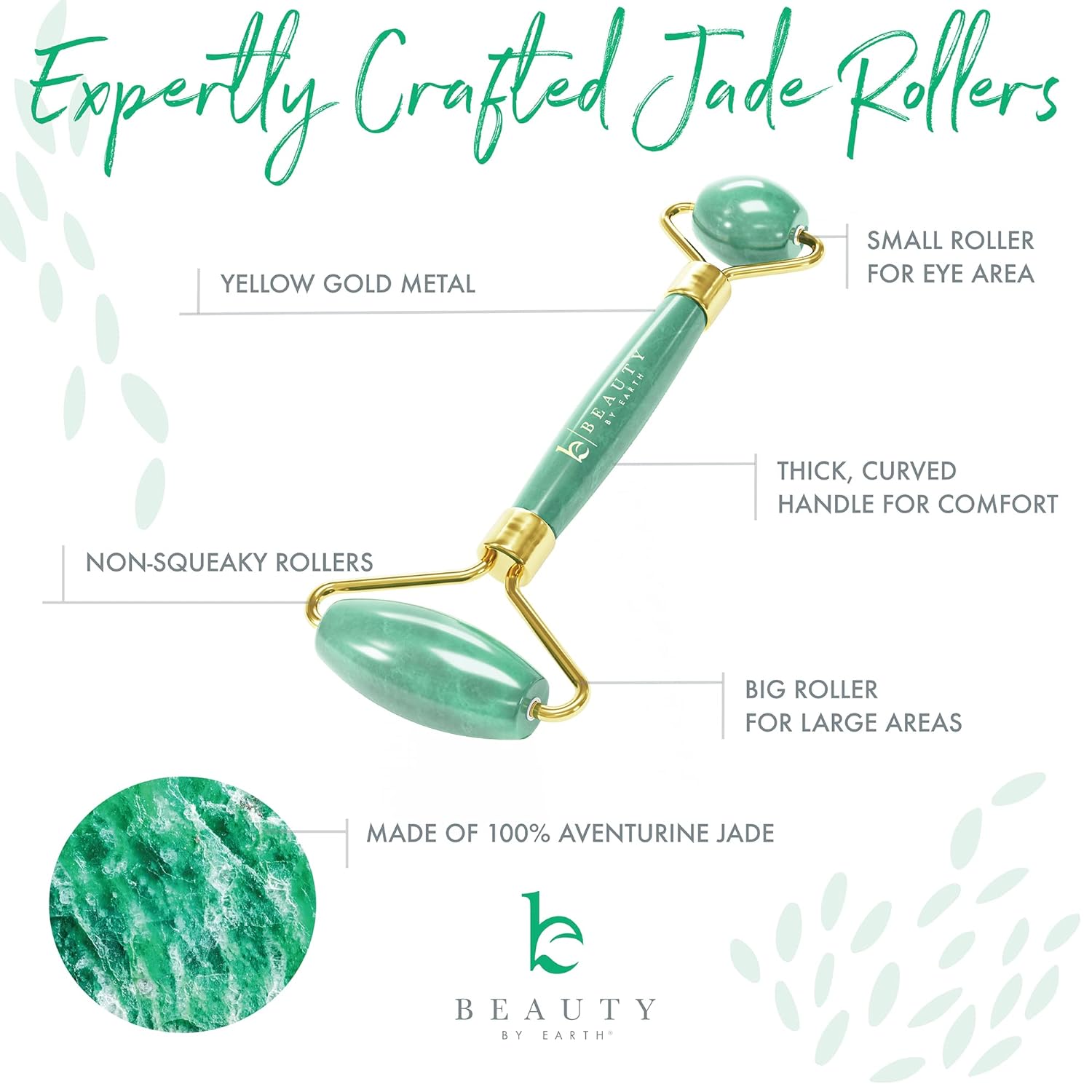 Beauty by Earth Jade Roller for Face - Mothers Day Gifts, Face Massager Skin Care Tools with Small Eye Roller for Puffy Eyes, Face Care to Reduce Puffy Eyes, Facial Roller Self Care Gifts for Women : Beauty & Personal Care