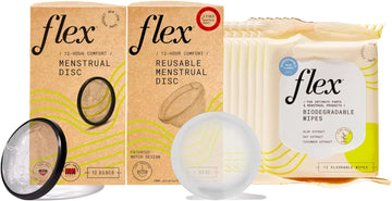 Flex On-The-go Period Kit with Flex Reusable Disc + Flex Disc + Flex Wash + Flex Wipes 6-Pack