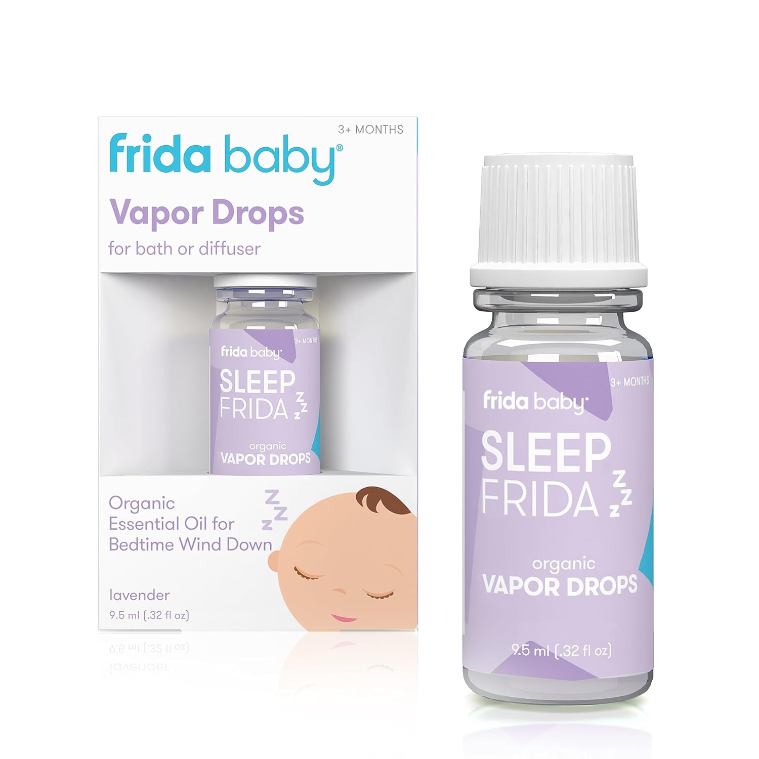 Frida Baby Natural Sleep Vapor Bath Drops, Lavender Essential Oil Bath Drops For Bedtime, Relaxing & Calming Aromatherapy Oil For Better Sleep