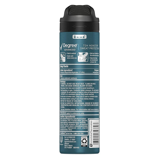 Degree Men Antiperspirant Deodorant Dry Spray Cool Rush 3 count Deodorant for Men With MotionSense Technology 3.8 oz