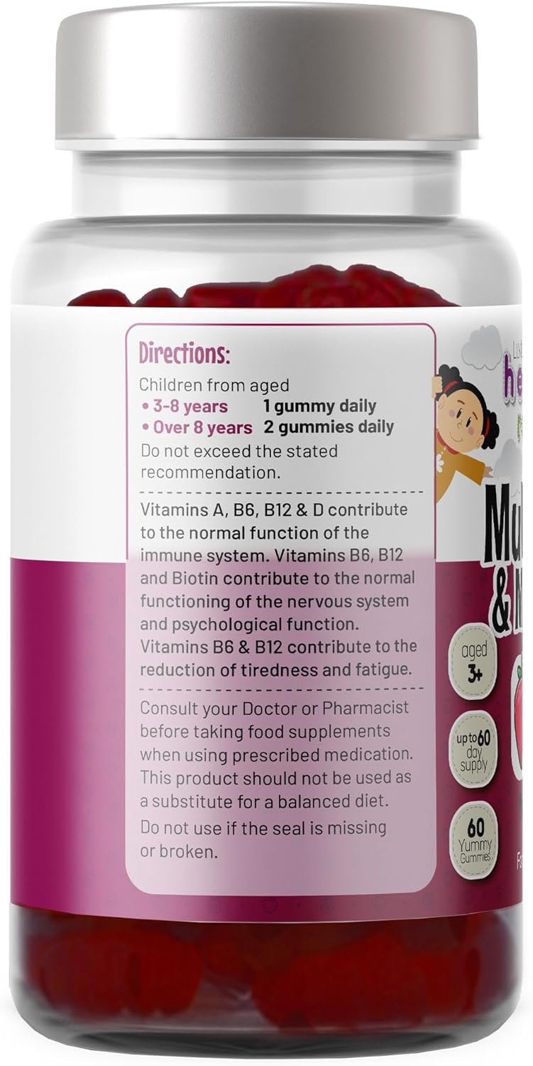 Lily & Loaf Multivitamin & Mineral Gummies – 60 Vegan Gummies, 30-Day Supply – Natural Berry Flavor – Immune Support & Energy Boost