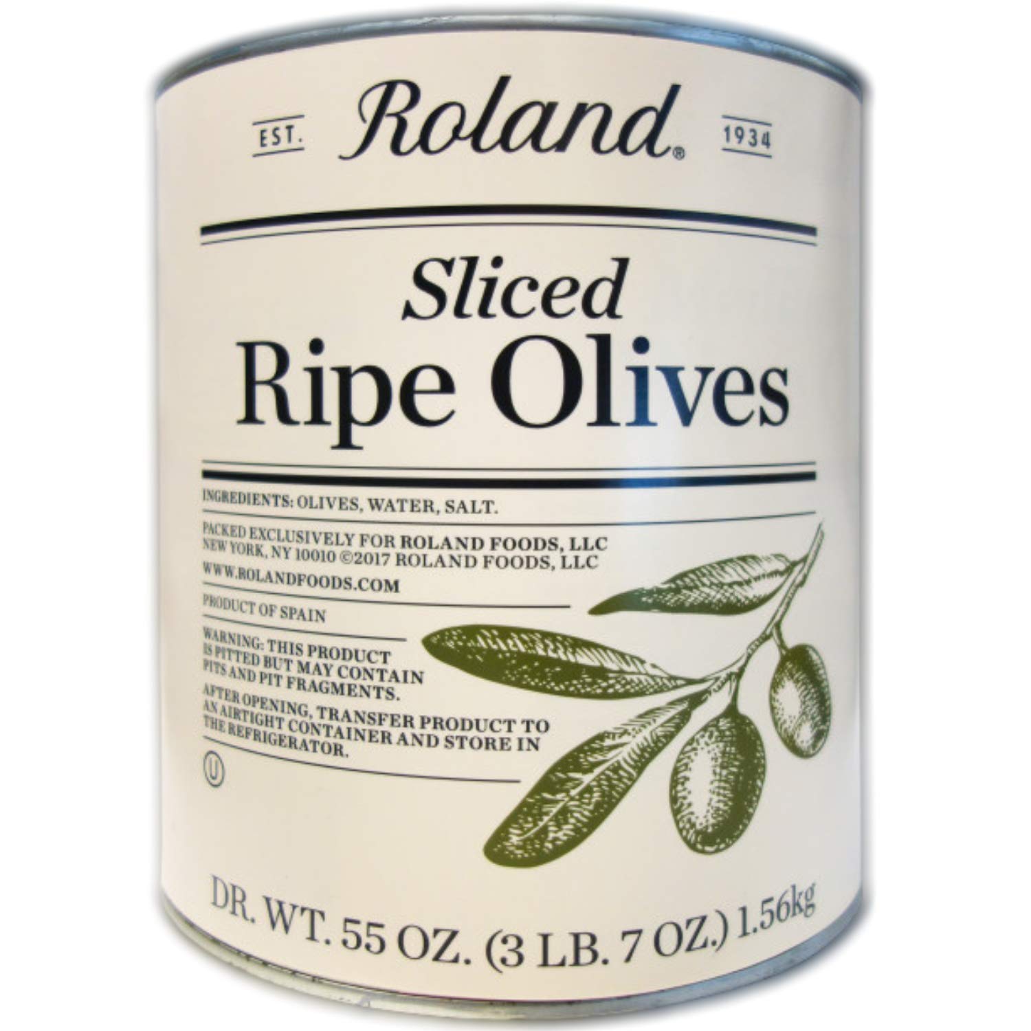 Roland Foods Sliced Black Ripe Olives, Specialty Imported Food, 55-Ounce Can
