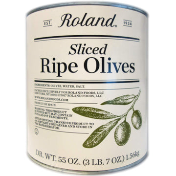 Roland Foods Sliced Black Ripe Olives, Specialty Imported Food, 55-Ounce Can