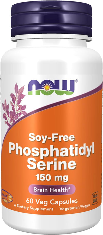 NOW Supplements, Soy-Free Phosphatidyl Serine (150mg), Brain Health*, 60 Veg Capsules