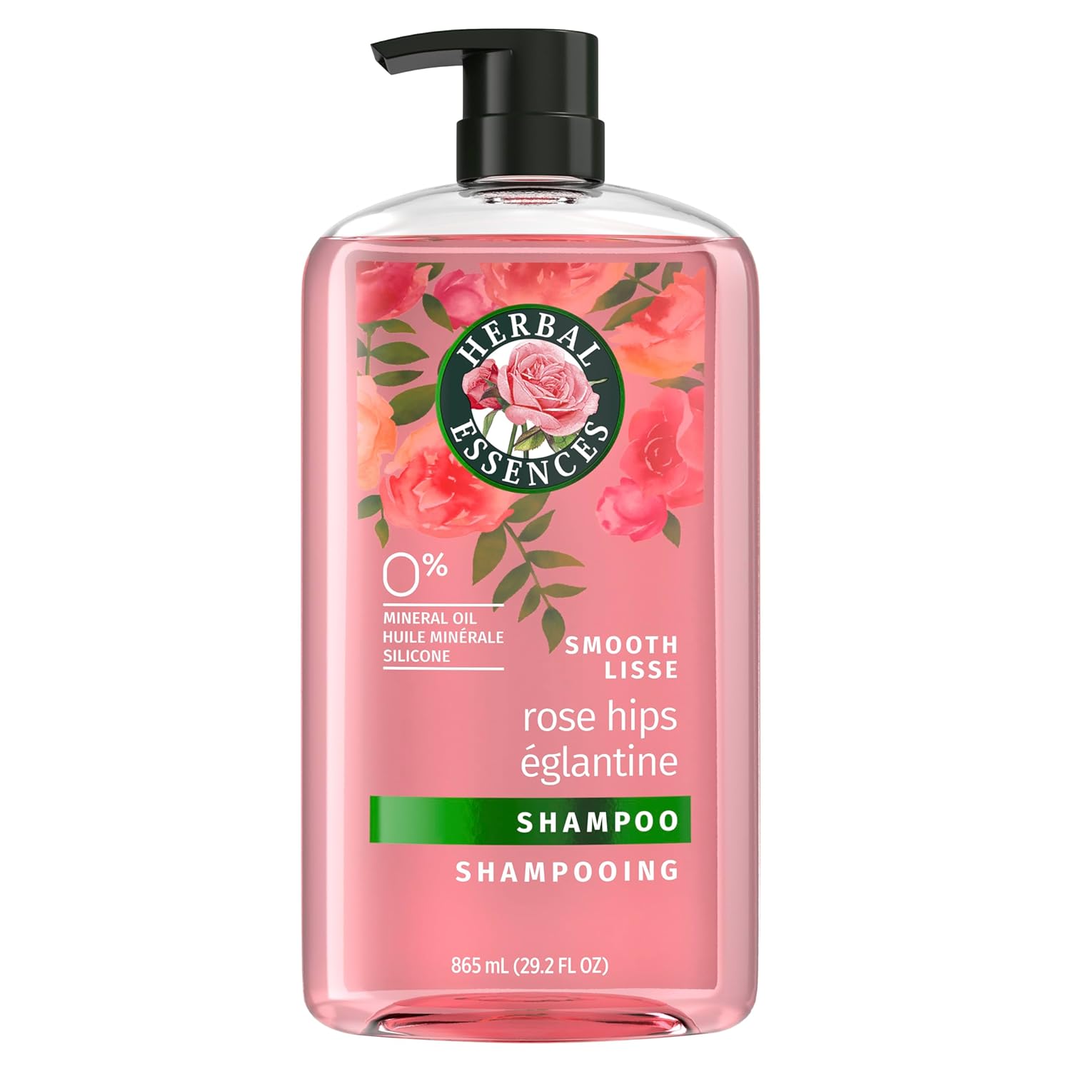 Herbal Essences Rose Hips Shampoo - Smooth, Shiny Hair With Vitamin E & Jojoba, Safe For Color Treated Hair, Floral Scent, Cruelty-Free, Dermatologist-Tested, 29.2 Fl Oz