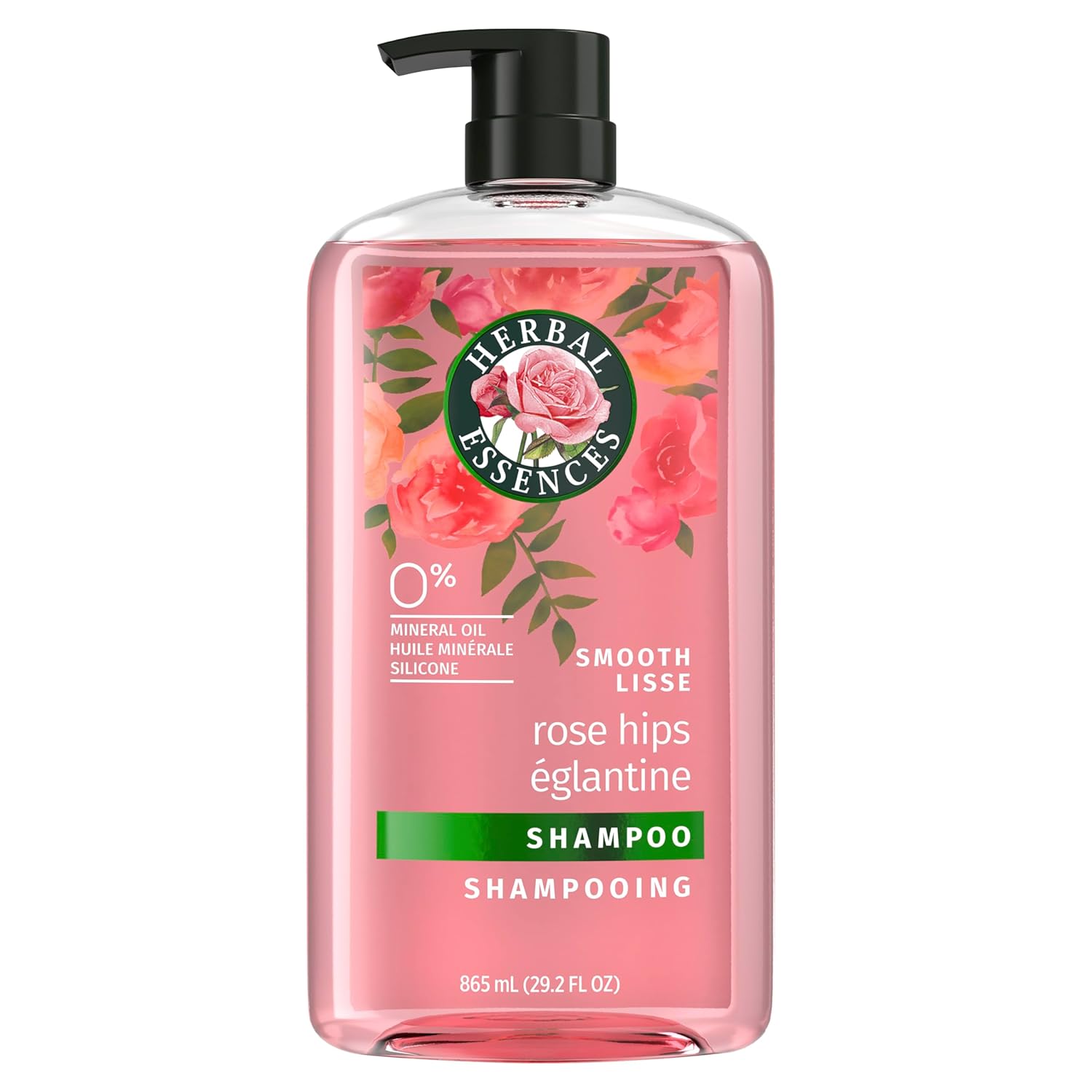 Herbal Essences Rose Hips Shampoo - Smooth, Shiny Hair With Vitamin E & Jojoba, Safe For Color Treated Hair, Floral Scent, Cruelty-Free, Dermatologist-Tested, 29.2 Fl Oz