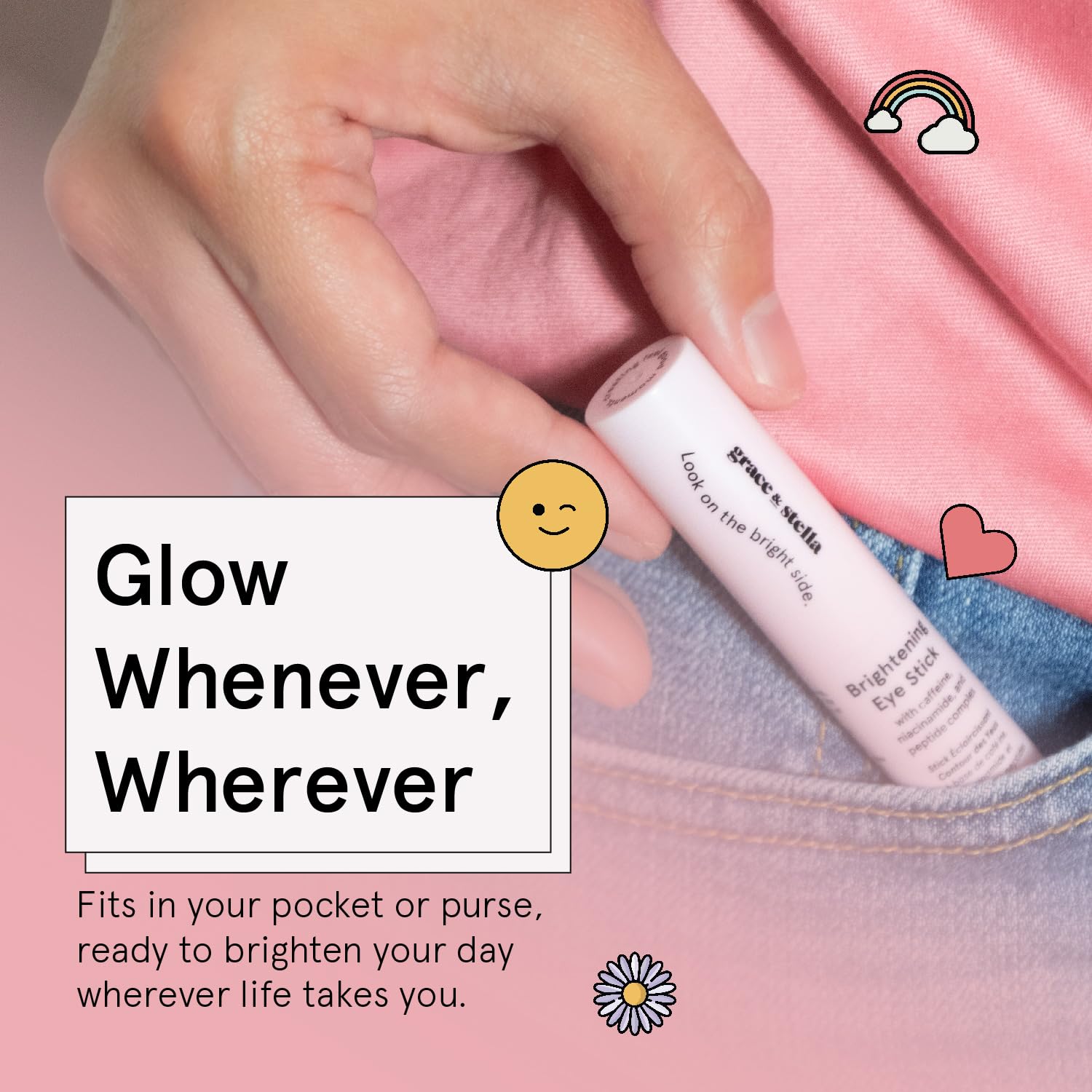 Grace & Stella Under Eye Brightener Balm Stick - Travel Size Toiletries - Retinol & Caffeine Eye Cream For Dark Circles, Puffiness, Wrinkles - Hydrate And Brighten - Vegan Skincare (0.13Oz / 3.5G) : Beauty & Personal Care