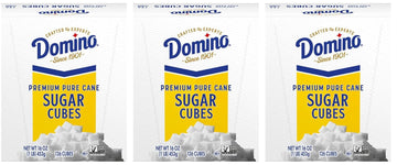 Domino Premium Pure Cane Sugar Cubes, 3 Lb E-Commerce Pack (1 Lb Box, 126 Cubes, Pack Of 3)