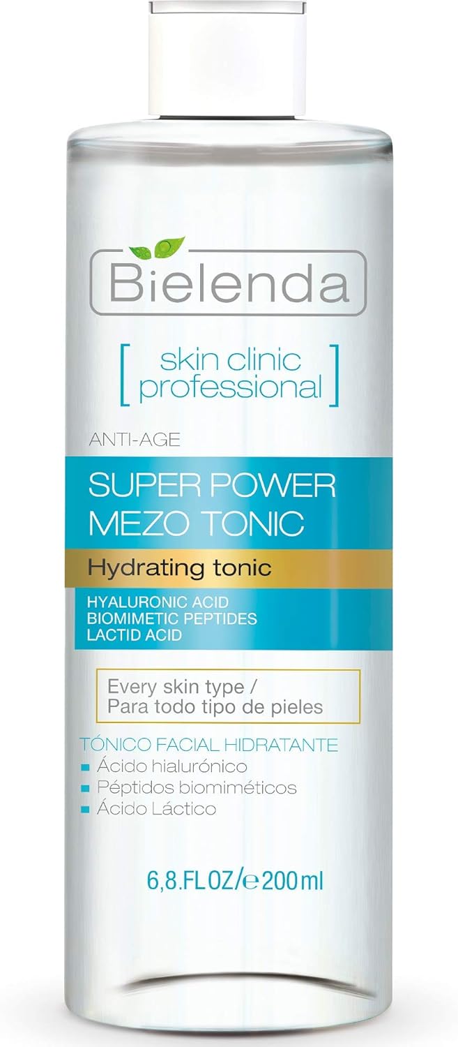 Bielenda Skin Clinic - Face Tonic - Effectively Cleanses And Refreshes - Strong Moisturizing - Reduction Of Redness - Radiance Boost - Skin Clinic Professional Face Tonic With Hialuronic Acid - 200 Ml