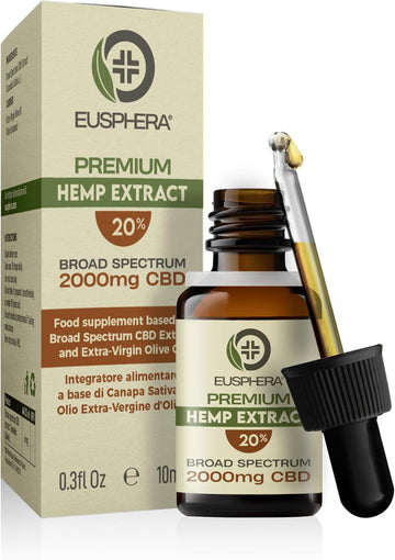 Eusphera - Hemp Oil Extract - The Natural Solution For Health And Wellness - Secure And Certified All Natural Ingredients 100% Vegan No Thc Made In Italy - 20%