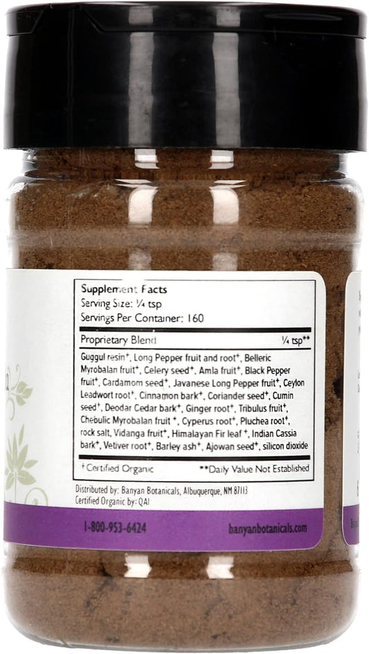 Banyan Botanicals Yogaraj Guggulu Powder - Certified Organic, Spice Jar - Balances vata in The Joints, Nerves and Muscles