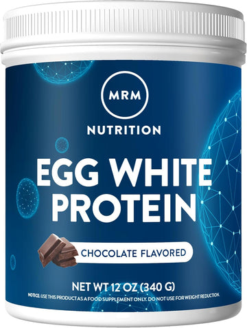 Mrm Nutrition Egg White Protein | Chocolate Flavored | 23G Fat-Free Protein | With Digestive Enzymes | Highest Biological Value | Clinically Tested | 10 Servings