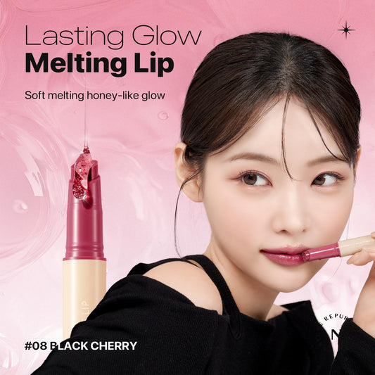 Nature Republic Honey Melting Lip (08 Cherry) Soft Lip Stick, Korean Lip, Lip Gloss, Glow Lip, Glossy, Lip Balm, Lip Crayon, Jelly Gloss, Lip Pen, Tint,Valentines Day Gifts, Korean Make Up