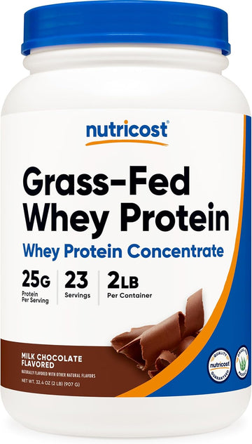 Nutricost Grass-Fed Whey Protein Concentrate (Chocolate) 2Lbs - Undenatured, Non-Gmo, Gluten Free, Natural Flavors