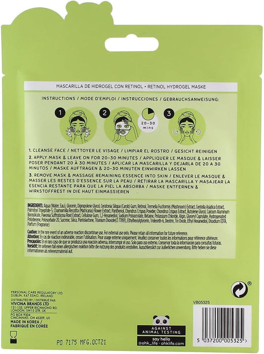 Oh K! Retinol Sheet Mask, For Ageing Skin, Plumping And Firming, Vegan And Cruelty Free, 42G
