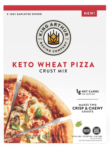 King Arthur Keto Pizza Crust Mix: Low Carb Delight With 1G Net Carbs Per Serving - Easy To Make, Crisp & Chewy 10.25 Oz Mix For Two 12 In Crusts - Perfect For Keto Pizza Lovers