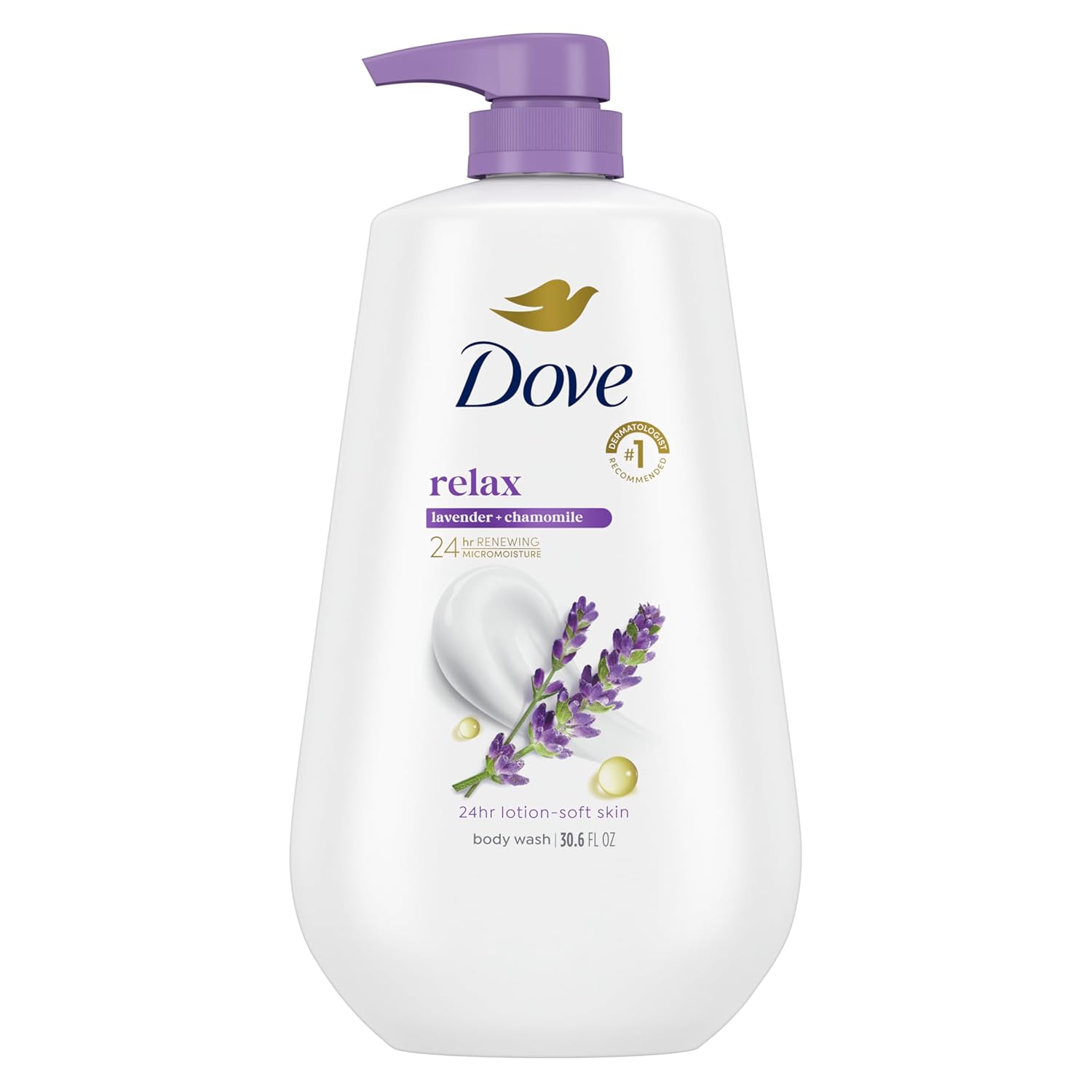 Dove Body Wash With Pump Rejuvenate Pomegranate & Hibiscus For 24Hr Lotion-Soft Skin Moisturizing Skin Cleanser With No Sulfates No Parabens 30.6 Oz