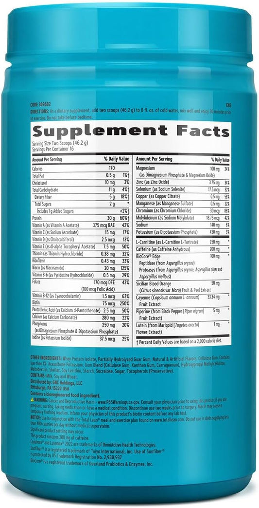 Gnc Total Lean | Lean Shake Burn, Protein Powder | Hunger Satisfying, High Protein Blend, Proven To Burn 3X More Calories | Vanilla | 16 Servings