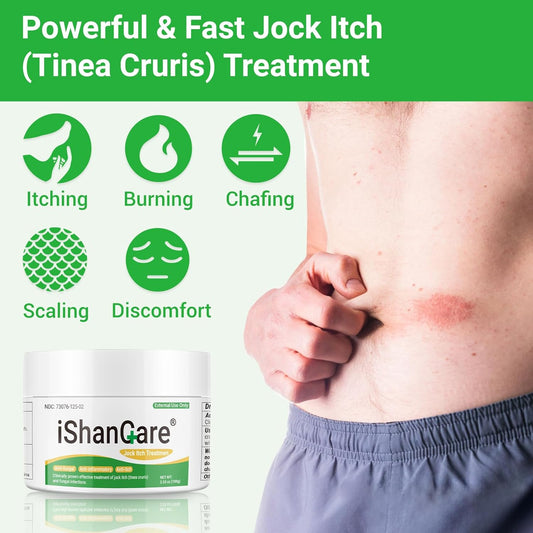 Jock Itch Cream, Extra Strength Jock Itch Treatment For Tinea Cruris, Tinea Corporis, Natural Relieves Itching, Burning, Chafing And Scaling, 3.53 Oz