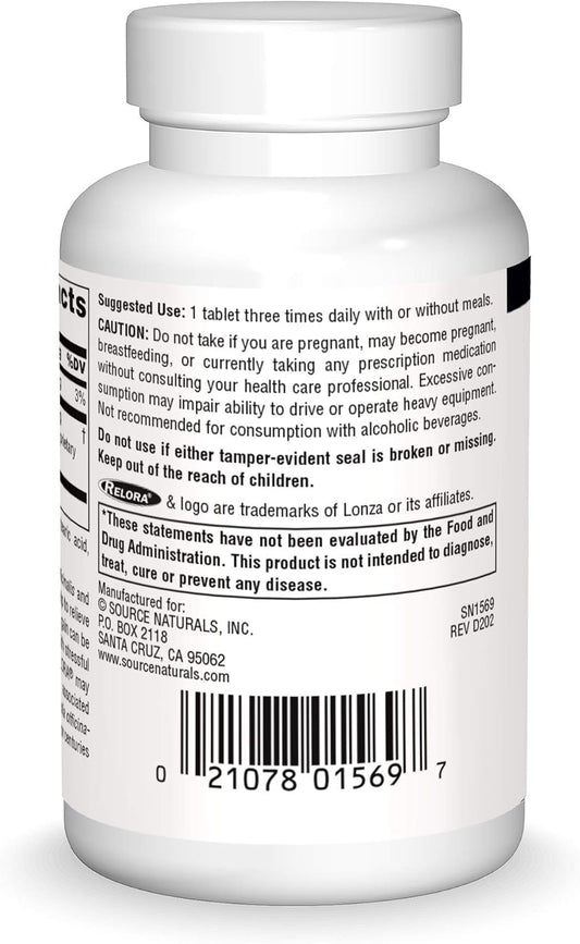 Source Naturals Relora, a blend of Magnolia Officinalis and Phellodendron amurense bark extracts 250 mg, 90 Tablets