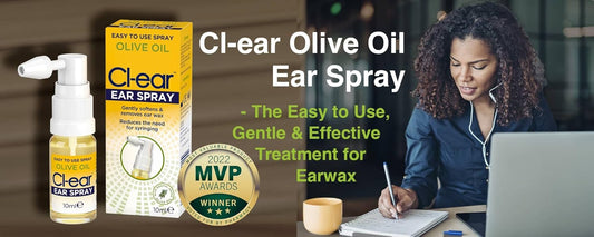 Cl-Ear Olive Oil Ear Spray - Natural Ear Wax Removal, Gently Softens & Prevents Ear Wax Build-Up, Removes Ear Wax, Suitable For Adults, Elderly And Children - 10Ml (1 Pack)