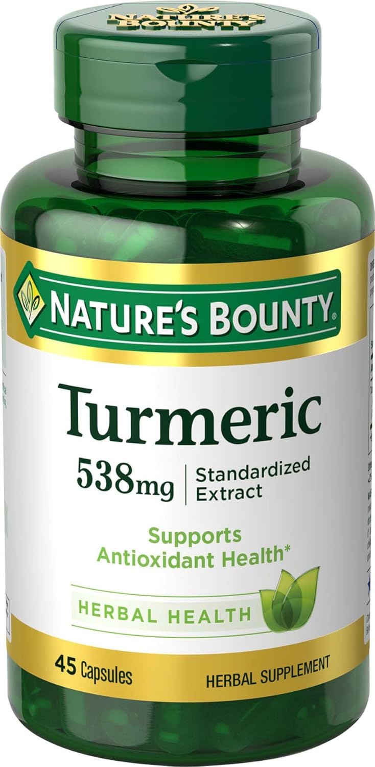 Nature'S Bounty Turmeric Pills And Herbal Health Supplement, Antioxidant Health, 538Mg, 45 Capsules