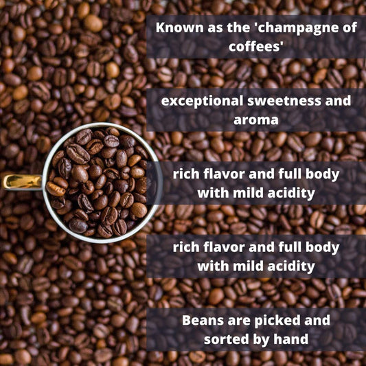 Coffee Traders One-hundred Percent Jamaica Blue Mountain Coffee with Certificate of Origin, Medium Roasted Beans, Bag