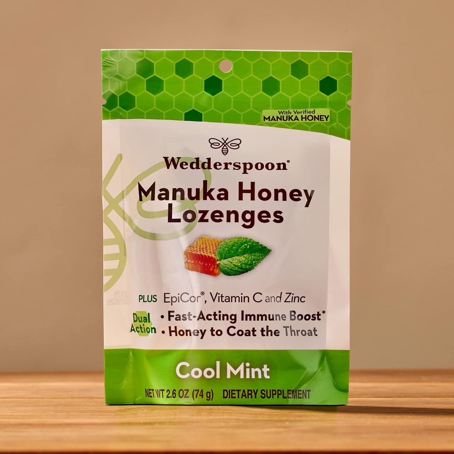 Wedderspoon Manuka Honey Immunity Lozenges, Cool Mint, 2.6 Oz (Pack of 1), Genuine New Zealand Honey, Boost Immunity Within Two Hours : Health & Household